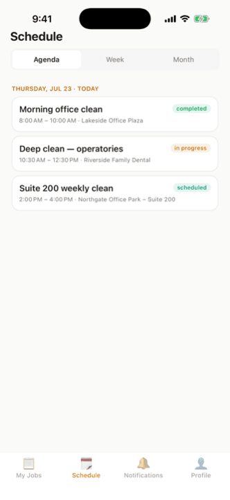 Helia schedule on iPhone